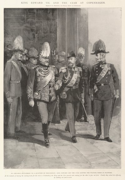 Le roi Édouard VII et le tsar à Copenhague - Amedee Forestier